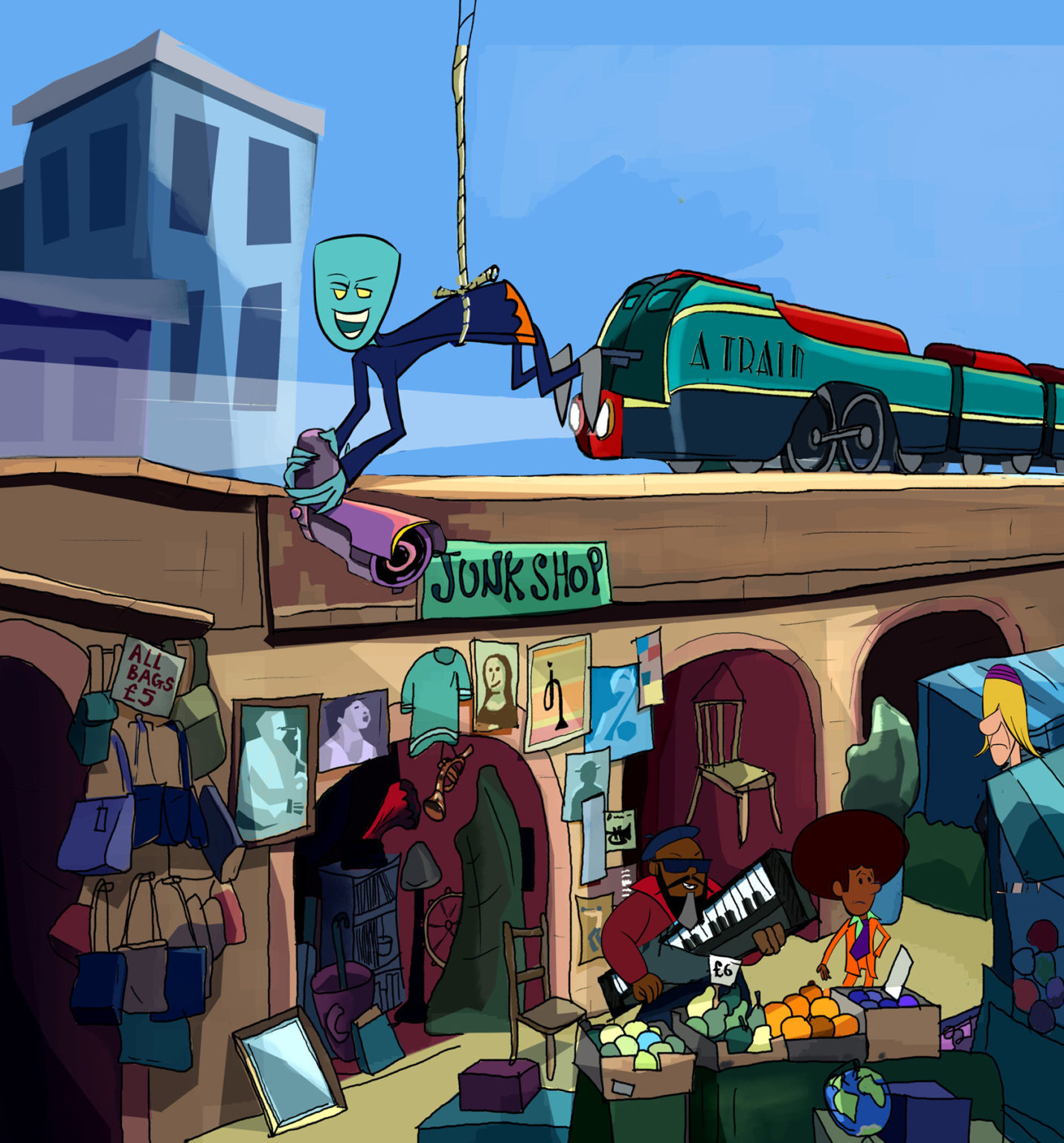 Animated illustration of Jazz Cow's setting